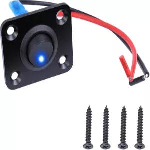 호봄 1 갱 로커 스위치 패널 DC 12V/24V 10A 방수 자동차 3핀 ON/OFF 파란색 LED 조명이 있는 원형 토글