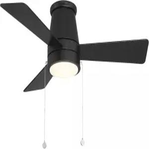 실내 또는 실외 3-블레이드 42인치 풀 체인 플러시 마운트 천장 팬 매트 블랙 조절 가능한 CCT