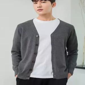 남성 니트 가디건 긴팔 중년 사무실 보온 아빠 재킷 캐주얼