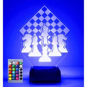 진웰 3D 체스 나이트 라이트 램프 일루전 16 컬러 체인지 테이블 책상 장식 선물 아크릴 플랫 ABS 베이스 USB 케이블