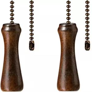 아카흐트빈 장식 천장 선풍기 장식품 - 12인치 호두나무 청동 망치 풀 체인 세트(구리 체인) 2개