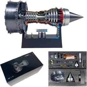 TR900 터보팬 엔진 모델. 조절 가능한 속도 LED 조명. 항공기 터보젯 복제품 28cm. 호비스트를 위한 기계식 교육 및 책상 장식 선물 조립형