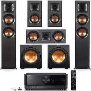 Klipsch 레퍼런스 5.2 홈 시어터 시스템 번들 2X R-625FA 플로어스탠딩 R-12SW 서브우퍼 R-52C 센터 R-41M
