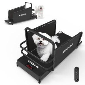 모디다 반려견 러닝머신 | 개를 위한 속도 조절 가능한 1 u20138km/h 반려동물 실내 운동 및 훈련기 LED 디스플레이가 있는 조용한 가정용 러닝 장비로 시간, 거리, 칼로리를 조절합니다