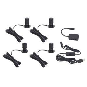 6.6피트 케이블, 주얼리/실내 그림/미술/모델 디스플레이 조명, 주얼리 캐비닛, 현관, 테이블 선반용 USB 전원 스포트라이트(내추럴 라이트 4000K, 4팩)를 갖춘 5V 디머블 LED 미니 스팟