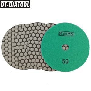 DT-DIATOOL 4pcs 125mm5inch 다이아몬드 드라이 폴리싱 패드 화강암 대리석 스톤 셔 디스크 용 수지 본드