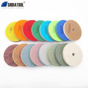 SHDIATOOL 10Pcspk 4 인치 스폰지 연마 패드 부드러운 석재 대리석 인공 테라조 직경 100mm 용 스톤 샌딩