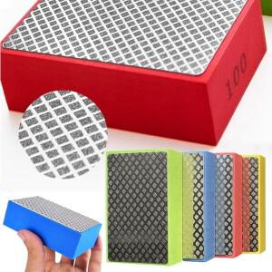 1-4Pcs 다이아몬드 핸드 폴리싱 패드 타일 유리 연마 그라인딩 블록 스톤 대리석 세라믹 샌딩 디스크 셔 도