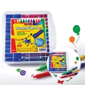 논드라이 싸인펜 12색 사인펜 세트 초등 어린이집 학용품 준비물 입학 선물 논드라이사인펜