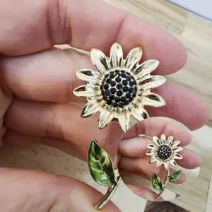 메탈 해바라기 브로치 포인트 코사지 패션 액세서리 의류 장식 장식 핀 소품 코사지