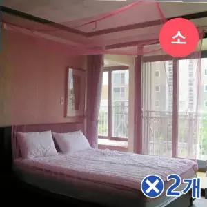 모기장캐노피 TBZ 사각형 심플한 모기장 핑크-소x2개