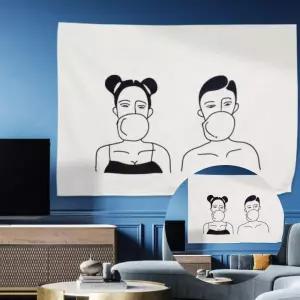 대형 패브릭 포스터 커플풍선껌 L 원룸 벽면 꾸미기 파티 배경 장식 천 가림막