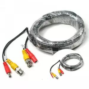 CCTV 케이블 10m BNC DC 5.5 전원 연장선 회색 검정 시스템 확장용 전용 케이블