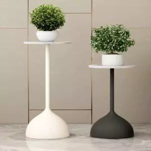 원형 티테이블 골드 원목 화이트 스틸 북유럽 모던 거실 사이드테이블