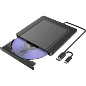우마니 외장 CD DVD 드라이브, + /-RW 드라이브 USB 3.0 휴대용 리더 라이터 ROM 노트북 데스크탑 Mac과 호환되는 버너 디스크 Windows 10 / 8 7 (초슬림)