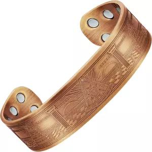 메이슨맨 남성 마스터 메이슨 구리 팔찌 뱅글과 선물 파우치