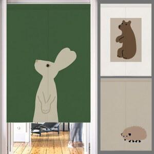 동물 일러스트 아이방 사이즈 북유럽 그림 고양이 가림막 여행 패브릭 지도 액자