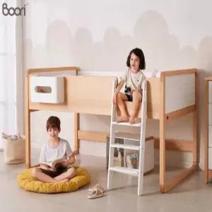 어린이 아동 수입 원목 2층 침대 사다리 책장 우드