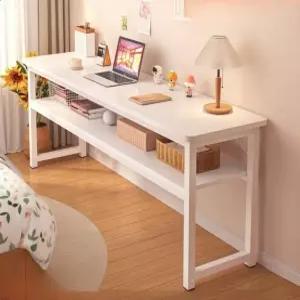 창가 테이블 슬림 좁은 선반 책상 사이드 틈새 원목 라운드 데스크 긴