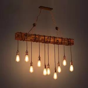 빈티지 조명 고재나무 119cm 엔틱 장식품 식탁 우드 카페 매장 인테리어