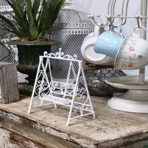 미니어처 인형 의자 흔들의자 철제 라탄 체어 미니 가구 인테리어 장식