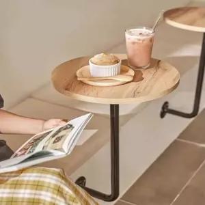 원형 테이블 카페 벽부착 우드 업소용 붙박이 탁자 고품질 거실용