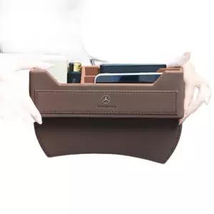 차량 수납함 용품 차박 틈새수납함 가죽 벤츠 사이드포켓 걸이 모카브라운