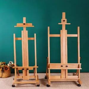 전문가용 대형 원목이젤 높이조절 접이식 스탠드 미술 드로잉 유화