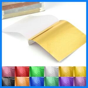 모조 금은 호일 종이 잎 금박 DIY 에폭시 수지 예술 공예 종이, 생일 웨딩 케이크 디저트 장식 100 장