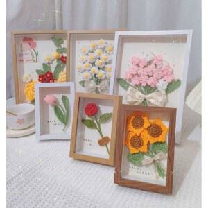 뜨개질 액자만들기 DIY 탁상 재료 모직 할로윈 DIY손뜨개 301 MZH 뜨개꽃다발