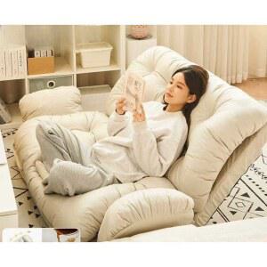 2인 좌식소파 접이식 바닥 자취 저상형 컴포트 각도조절 빈백 더블 그레이 패브릭 좌식쇼파