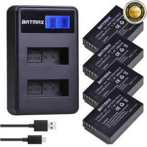 4Pcs 1800mAh LP-E12 LP 리튬 이온 배터리 + Canon EOS M50 M100100D Kiss X7 Rebel SL1 카메라 용 LCD USB