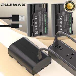 PUJIMAX 2600mAh LP-E6NH LP 배터리 (타입-C 입력) 캐논 R7 R5 R6 5D IVIIIII 6D II 7D 용