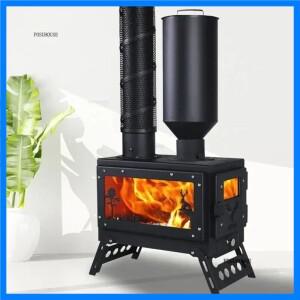 장식용 야외 벽난로, 실제 화로 난방용 굴뚝이 있는 나무 스틸 가정용 시골풍 실내 펠릿 N Y
