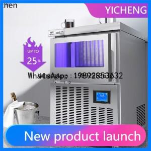 ZBJ 초승달 모양 제빙기 완전 자동 블루 라이트 바 카운터 아이스 큐브 메이커