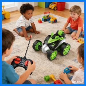 리모컨 자동차 RC 스턴트 남아 여아용 360도 회전 레이싱 플립 앤 롤 장난감