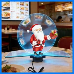 홀로그램 팬 16.5인치 플러그인 비디오 프로젝터 LED 3D 와이파이 및 앱 제어 나이트클럽 무역 박람회 박물