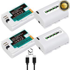 2800mAh LP-E6Pro 캐논 EOS R 60D 5D IV Mark 카메라용 Type-C 입력 배터리 교체