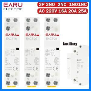 Din 레일 장착형 가정용 모듈형 AC 접촉기 2P 16A 20A 2NO AC220V 50/60Hz 스마트 홈 하우스 호텔용