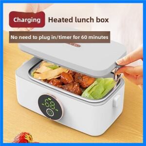 1L USB 충전식 무선 가열 도시락 스마트 온도 조절 타이머 자가 발열 음식 보온 용기 (사무실 및 학생용)