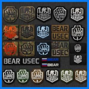 Tarkov에서 탈출 IR PVC 패치 배낭 전술 스티커 자수 의류 USEC 곰 사기 배지 후크 및 루프
