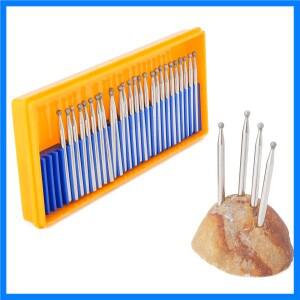 30Pcs 다이아몬드 그라인딩 헤드 1-5mm 둥근 모양 코팅 볼 조각 버 로타리 비트 유리/석재/보석 연삭 용 3m