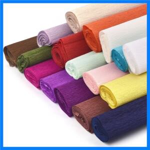 17 색상 50x250cm 컬러 크레페 종이 롤 종이 접기 Crinkled 크레페 종이 공예 DIY 꽃 장식 선물 포장지 공