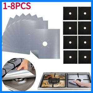 재사용 가능한 스토브 프로텍터 커버, 가스 버너 포일 매트 패드, 클린 라이너, 주방 조리기구, 1-8 개