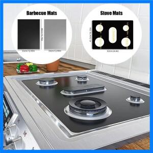 스토브 매트 야외 그릴 절단 가능한 내열성 세척 쉬운 설치 기름때, 가스 청소