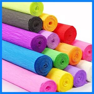 17 색상 250x50cm 컬러 크레페 종이 롤 종이 접기 Crinkled 크레페 종이 공예 DIY 꽃 장식 선물 포장지 공