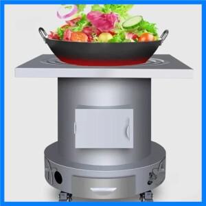 치미네아스 장작 난로 가정용 실내 시골 대형 철제 냄비 무연 이동식 야외 스토브 H