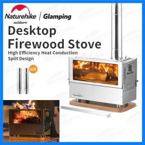 네이처하이크 데스크탑 장작 난로 분리형 겨울 텐트 난방 1.8m 굴뚝 요리 끓인 물 바베큐 다기능 오븐