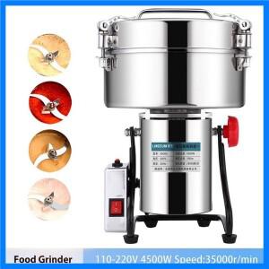 상업용 곡물 연마기, 고속 4500G 시리얼, 의약 재료, 향신료 분말 분쇄기, 스테인리스 스틸 커피, 110V, 22