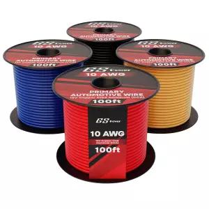 GS Power 400ft CCA 10 게이지 와이어 오토모티브 롤당 4가지 색상 100ft AWG 12v 유연한 스피커 전기